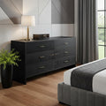 Grey Ash Manufactured Wood Six Drawer Double Dresser - 59-inch