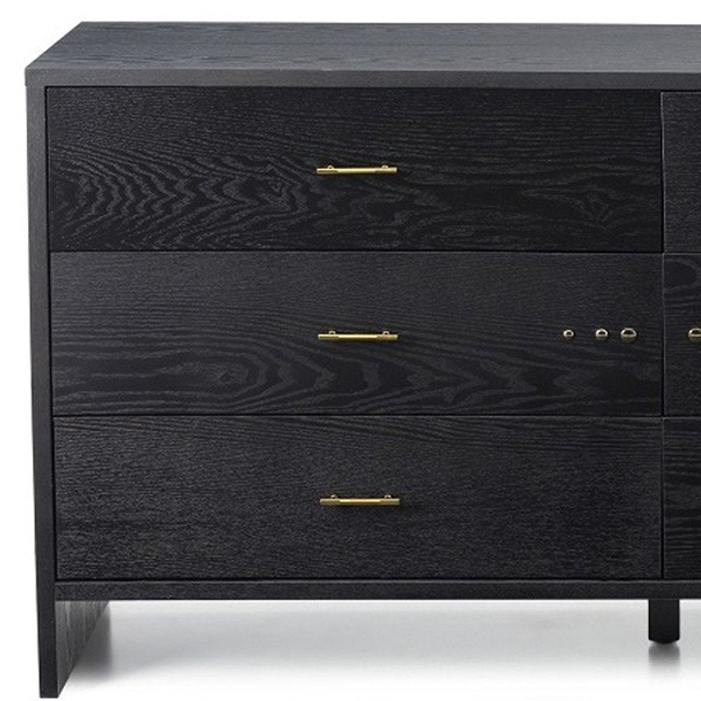 Grey Ash Manufactured Wood Six Drawer Double Dresser - 59-inch