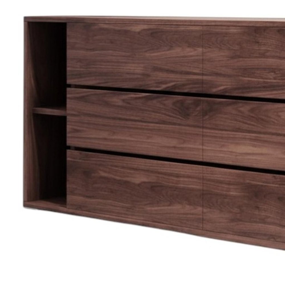 Walnut Solid Wood Six Drawer Double Dresser - 63-inch