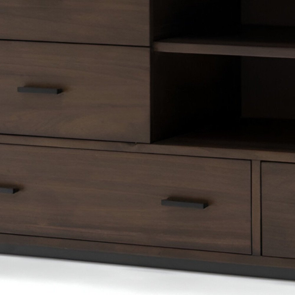 Dark Brown Wood Six Drawer Double Dresser - 63-inch