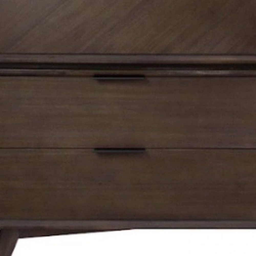 Acacia Solid Wood Six Drawer Double Dresser - 65-inch