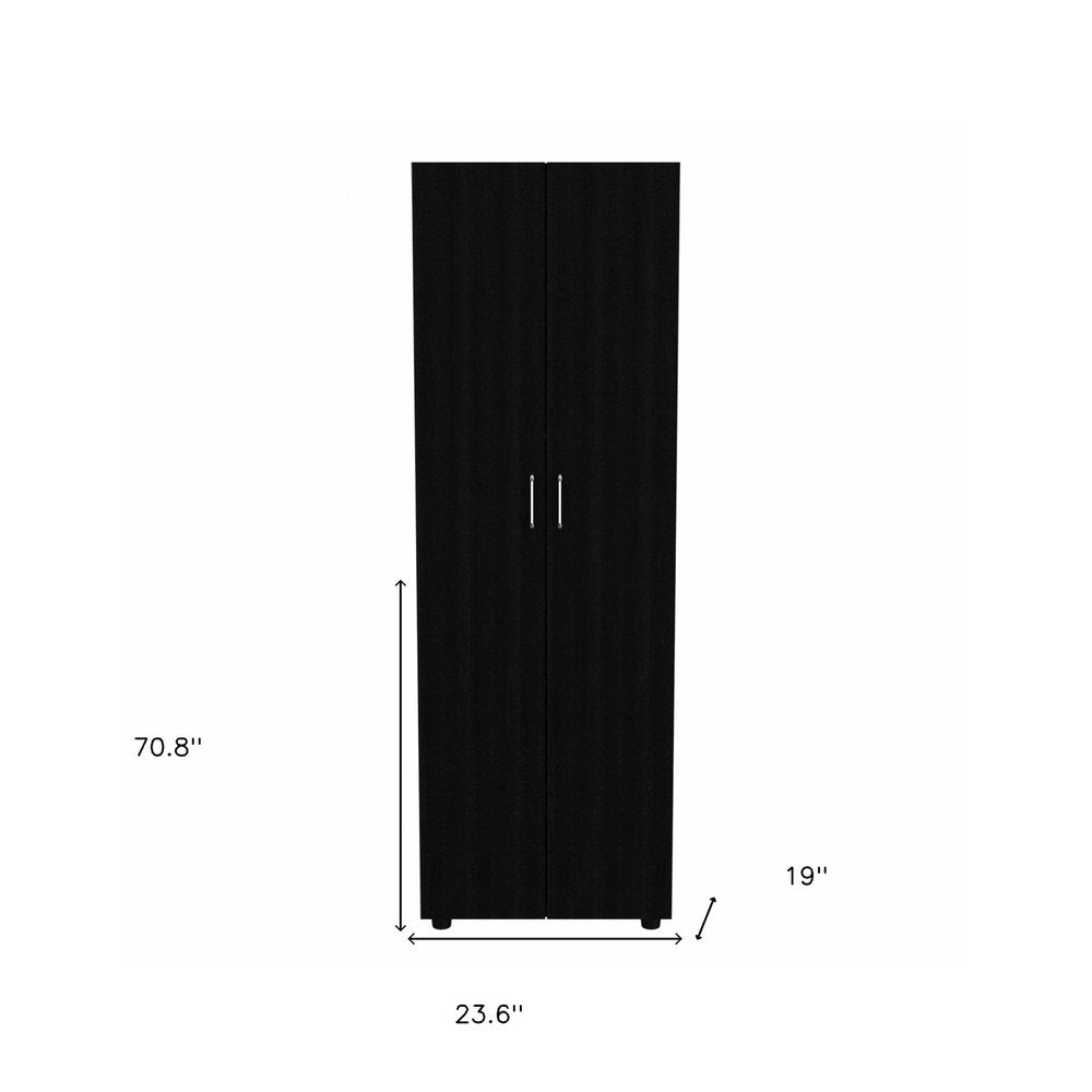 Black Wood Two Door Combo Dresser - 71-inch