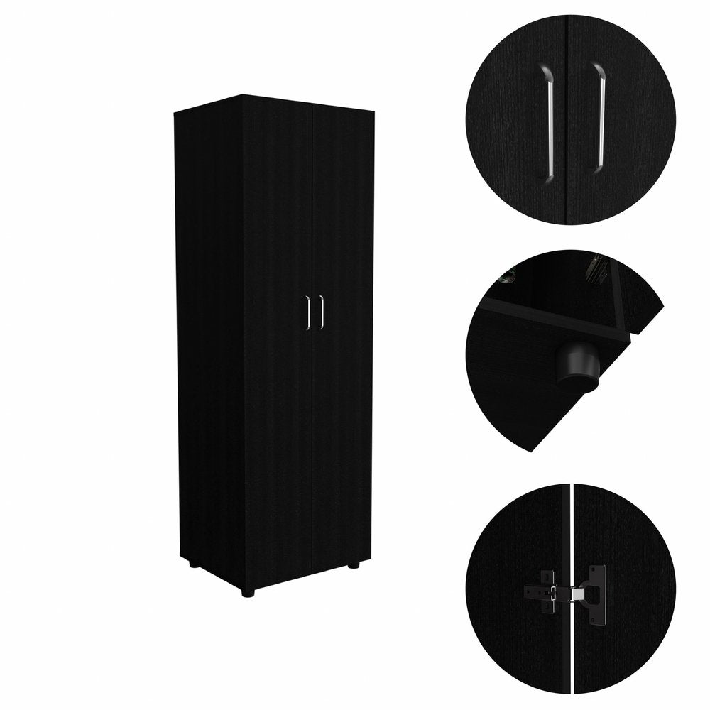Black Wood Two Door Combo Dresser - 71-inch