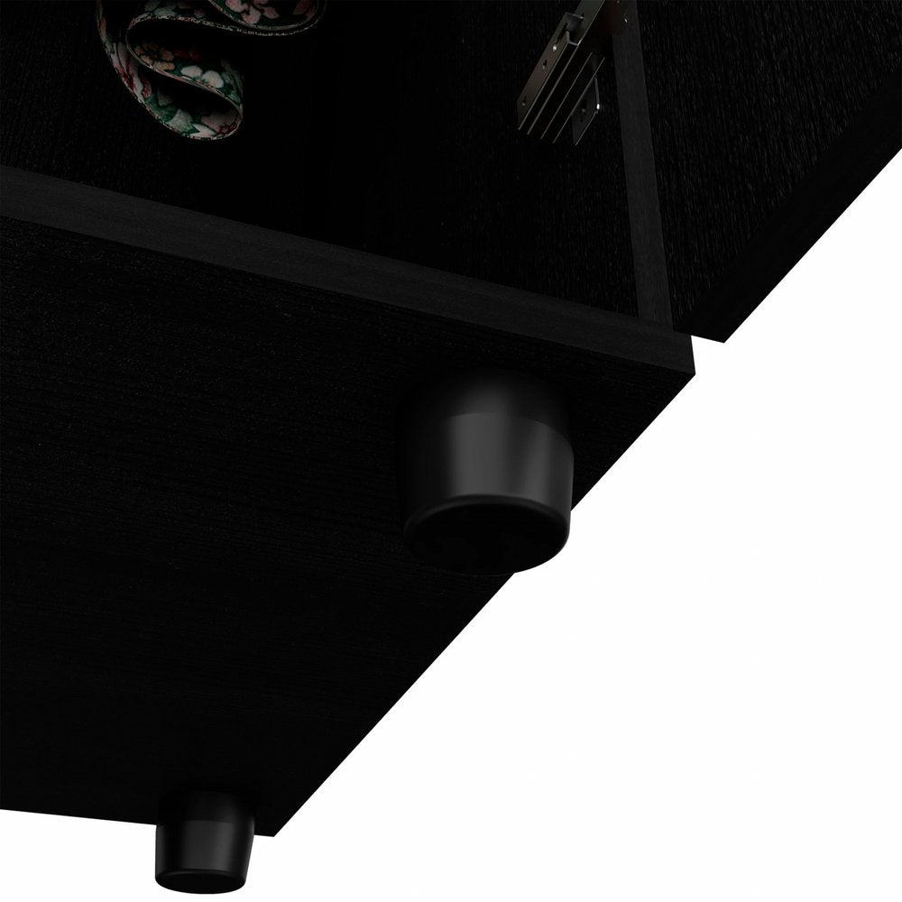 Black Wood Two Door Combo Dresser - 71-inch