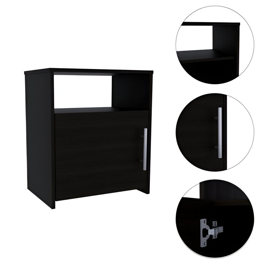 Black Wood Nightstand - 23-inch