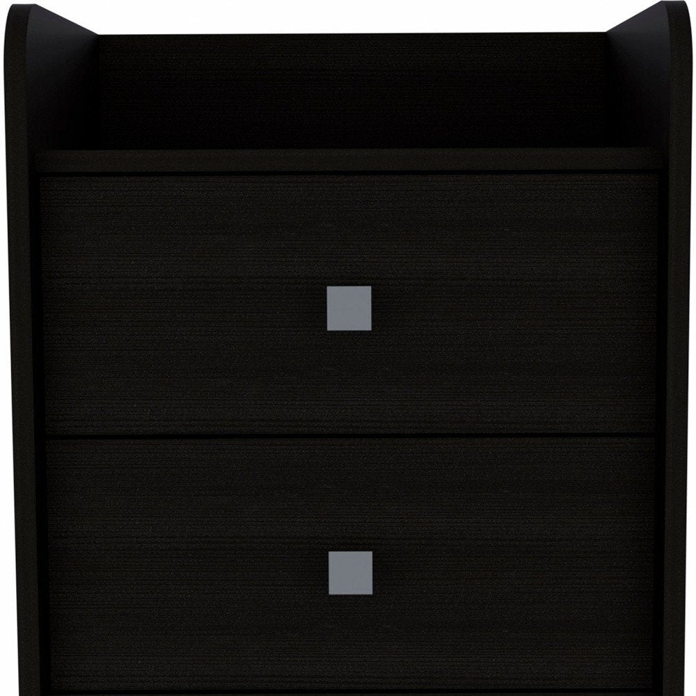 Wood Two Drawer Nightstand - 22-inch