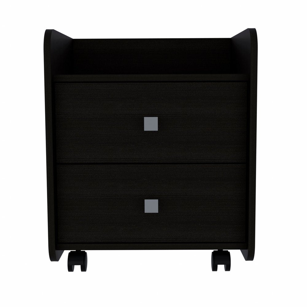 Wood Two Drawer Nightstand - 22-inch