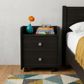 Wood Two Drawer Nightstand - 22-inch