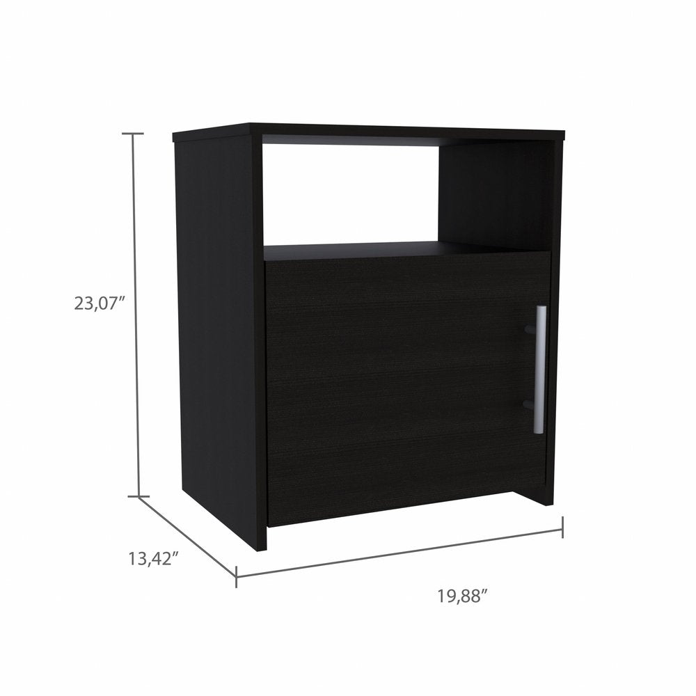 Black Wood Nightstand - 23-inch