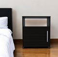 Black Wood Nightstand - 23-inch