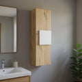 Light Oak and White Multi Purpose Vertical Hanging Cabinet