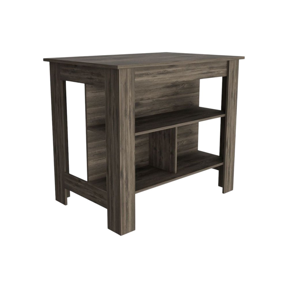 Brown 41 Kitchen Island with Storage