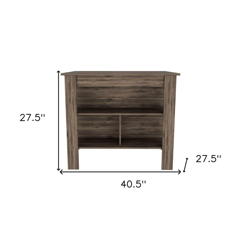 Brown 41 Kitchen Island with Storage