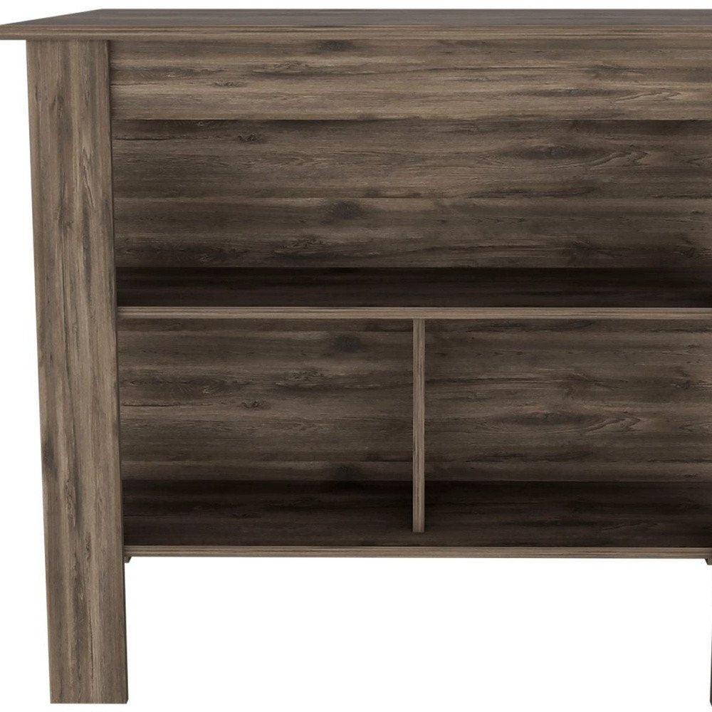 Brown 41 Kitchen Island with Storage