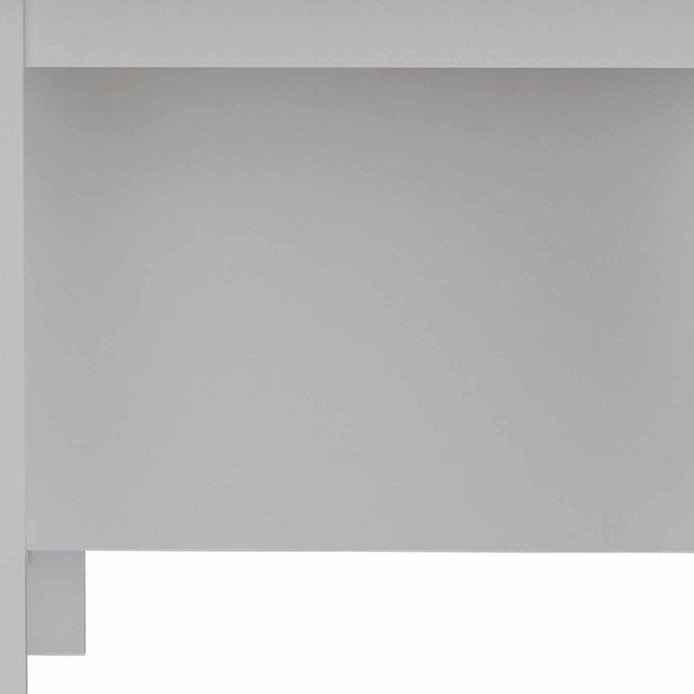 White and Brown 41 Kitchen Island with Storage