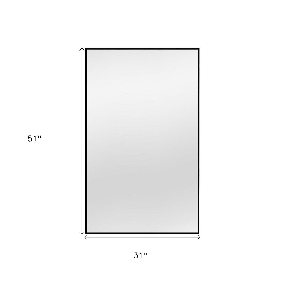 Black Metal Framed Full Length Mirror - 51-inch