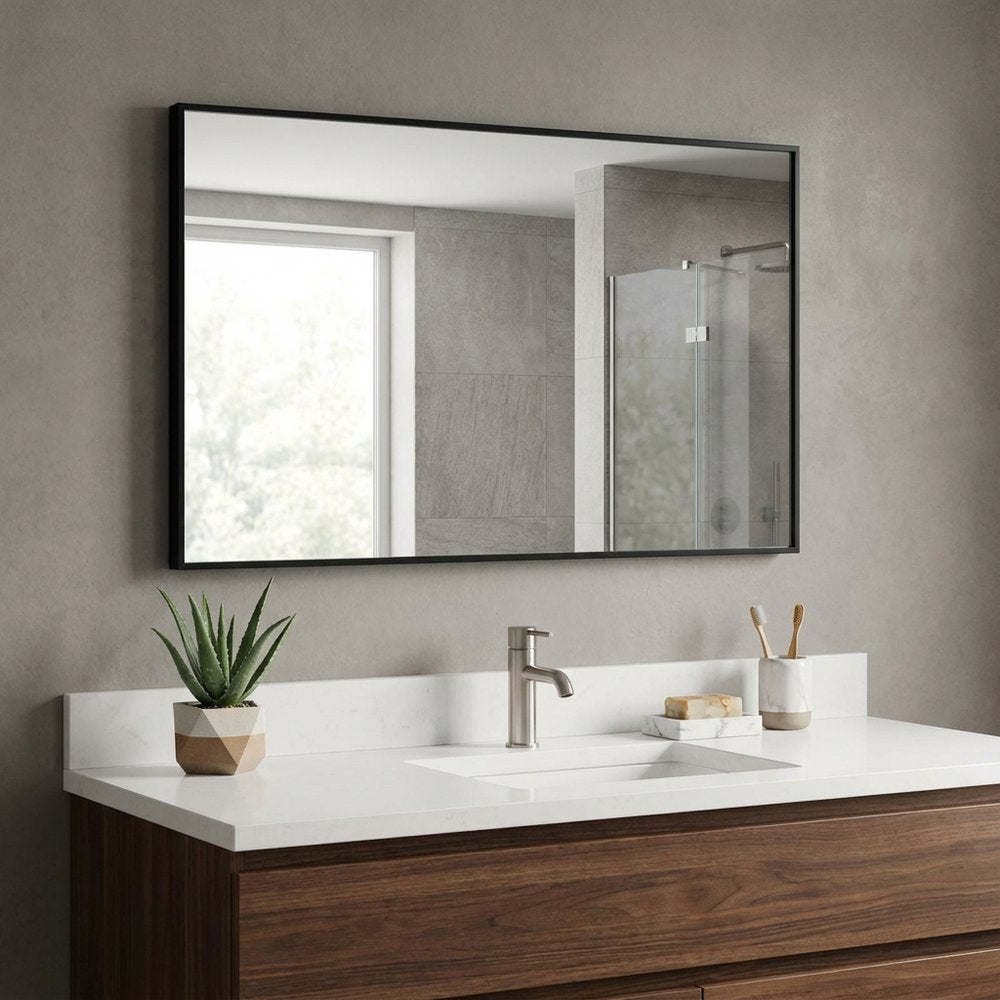 Black Metal Framed Full Length Mirror - 51-inch