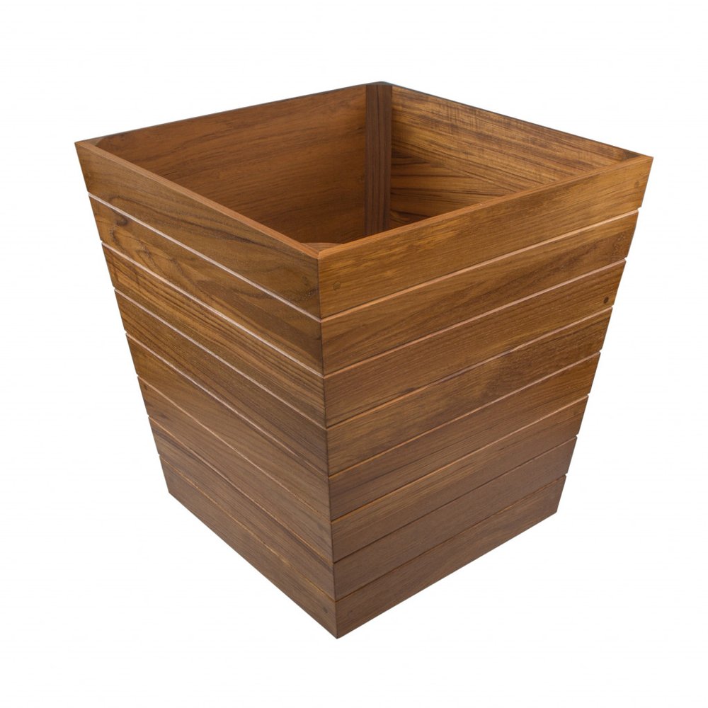 Brown Solid Wood Indoor Outdoor Square Planter Box - 21-inch