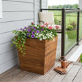 Brown Solid Wood Indoor Outdoor Square Planter Box - 21-inch
