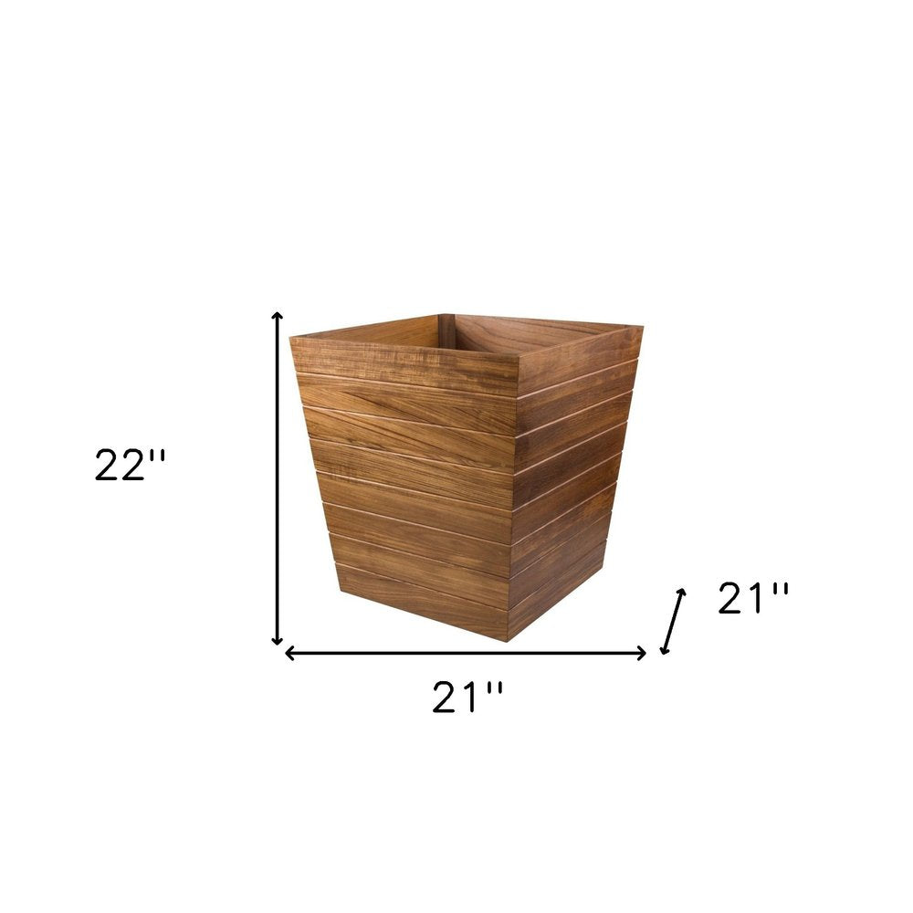 Brown Solid Wood Indoor Outdoor Square Planter Box - 21-inch