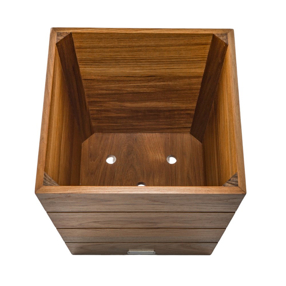 Brown Wood Indoor Outdoor Square Planter Box - 12-inch