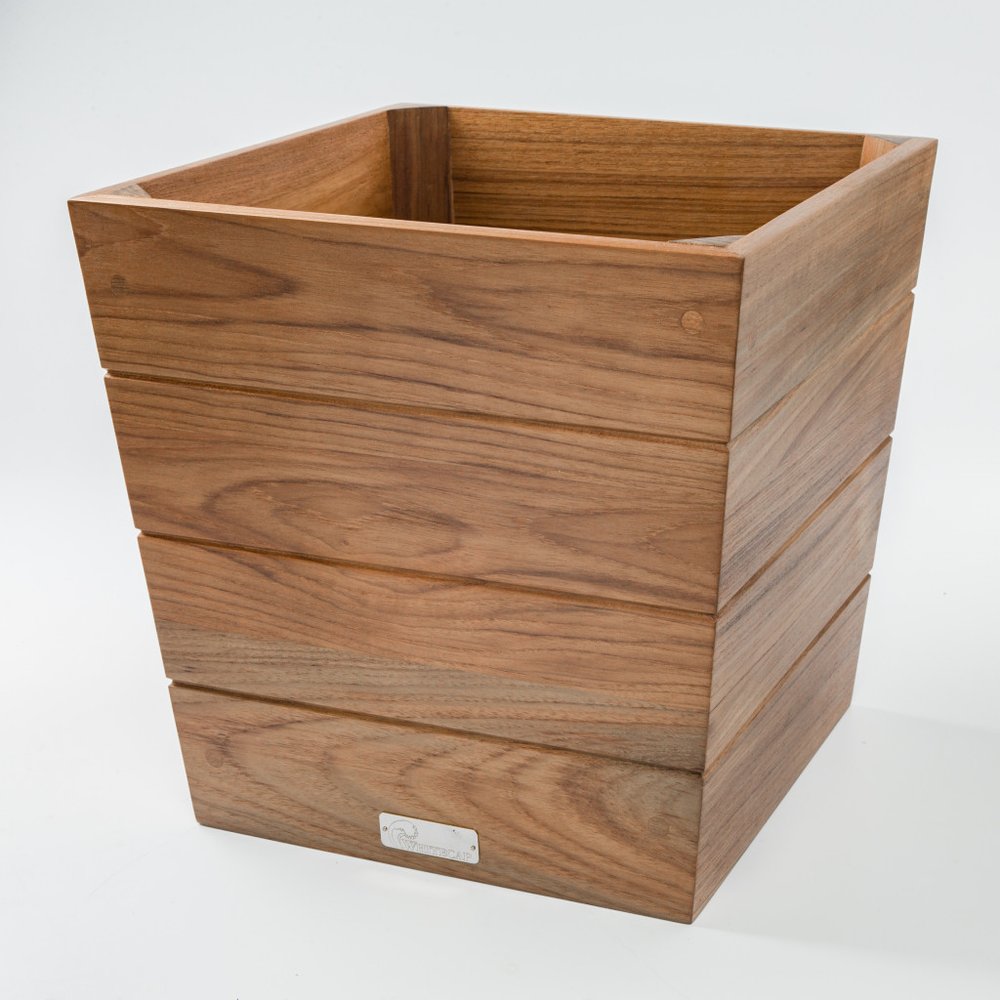Brown Wood Indoor Outdoor Square Planter Box - 12-inch