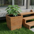 Brown Wood Indoor Outdoor Square Planter Box - 12-inch