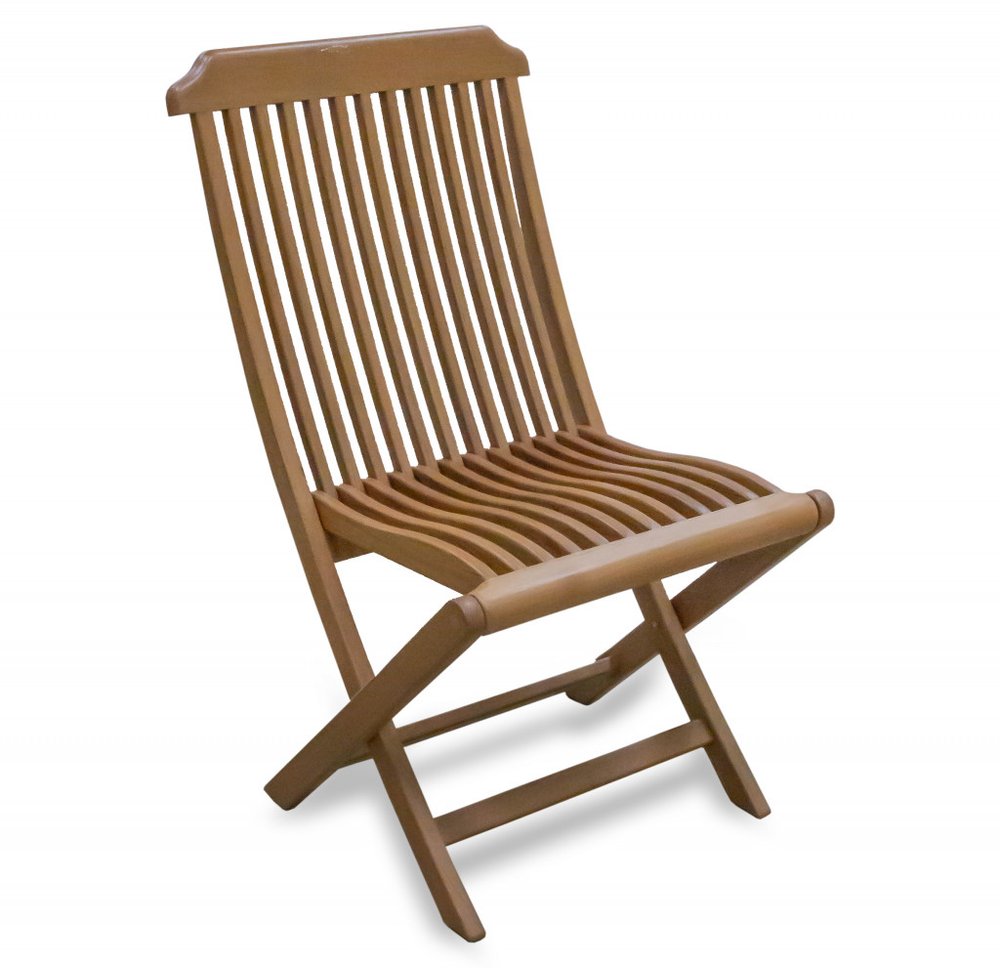 Brown Solid Wood Indoor Outdoor Deck Chair - 24-inch