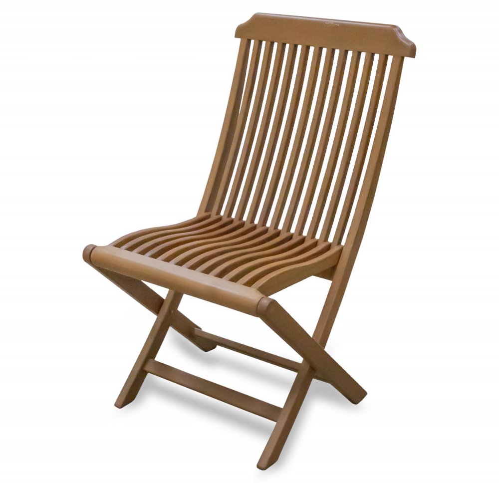 Brown Solid Wood Indoor Outdoor Deck Chair - 24-inch