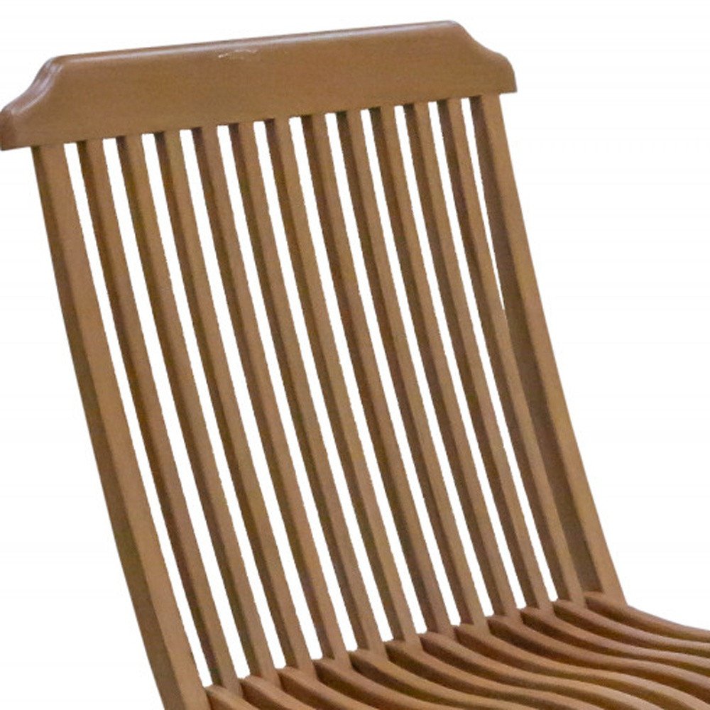 Brown Solid Wood Indoor Outdoor Deck Chair - 24-inch