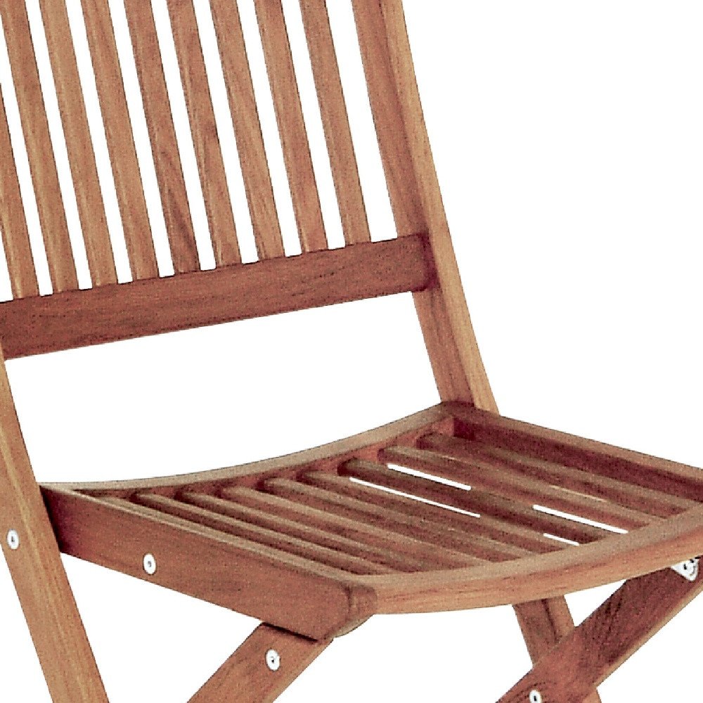 Brown Solid Wood Indoor Outdoor Deck Chair - 24-inch