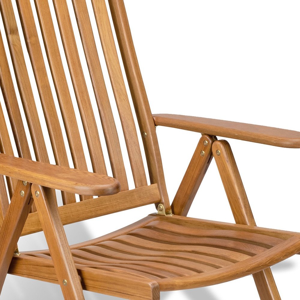 Brown Solid Wood Indoor Outdoor Arm Chair - 27-inch