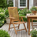 Brown Solid Wood Indoor Outdoor Arm Chair - 27-inch