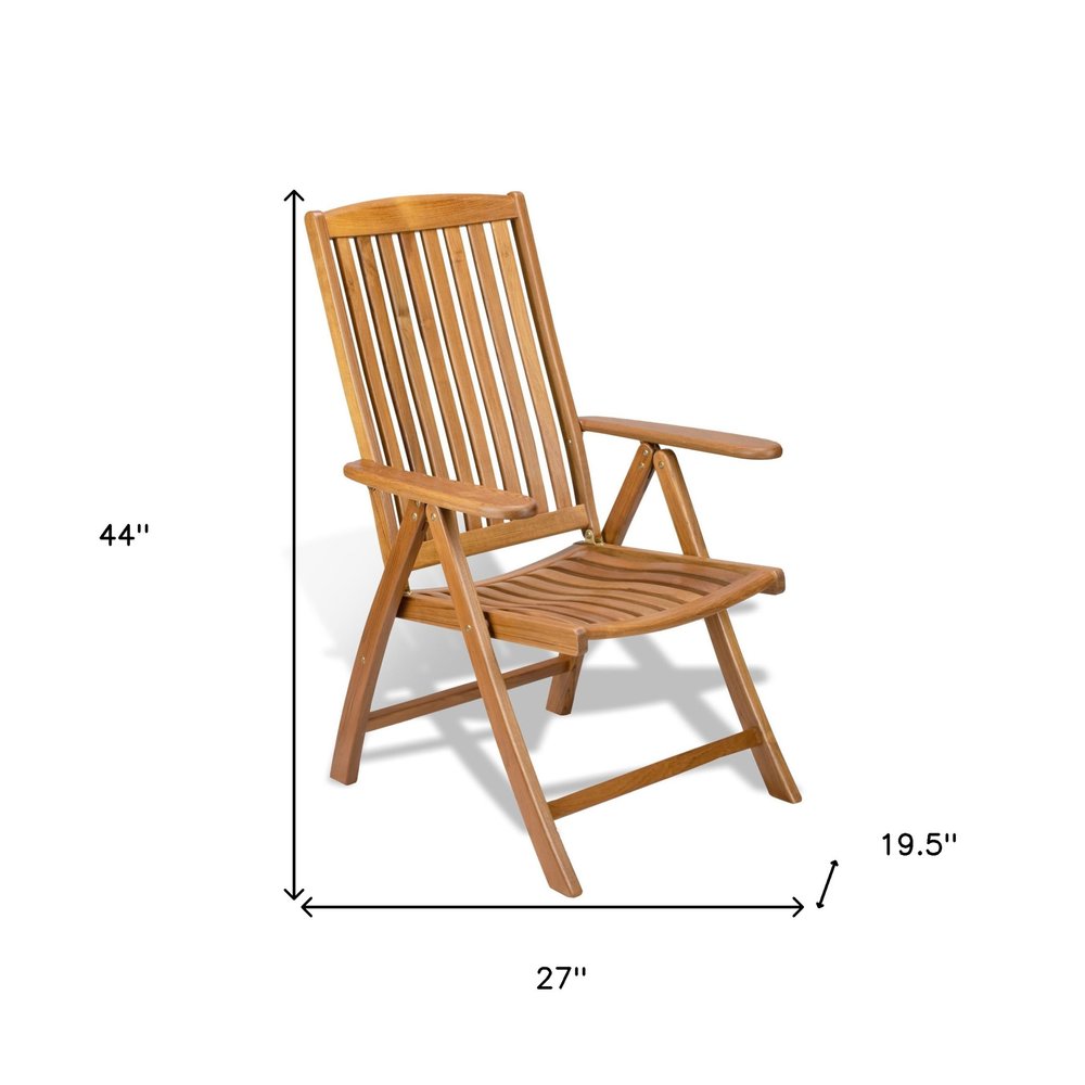 Brown Solid Wood Indoor Outdoor Arm Chair - 27-inch