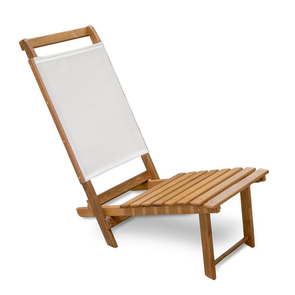 Brown and Natural Wood Solid Wood Outdoor Deck Chair - 15-inch