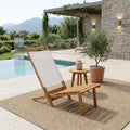 Brown and Natural Wood Solid Wood Outdoor Deck Chair - 15-inch