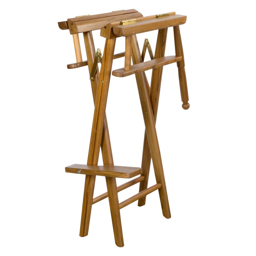Ivory and Brown Solid Wood Indoor Outdoor Director Chair - 23-inch