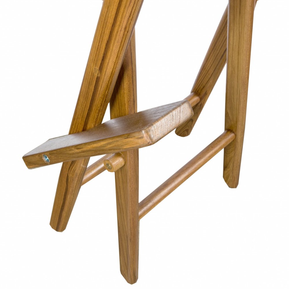 Ivory and Brown Solid Wood Indoor Outdoor Director Chair - 23-inch