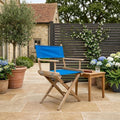 Blue and Brown Solid Wood Director Chair