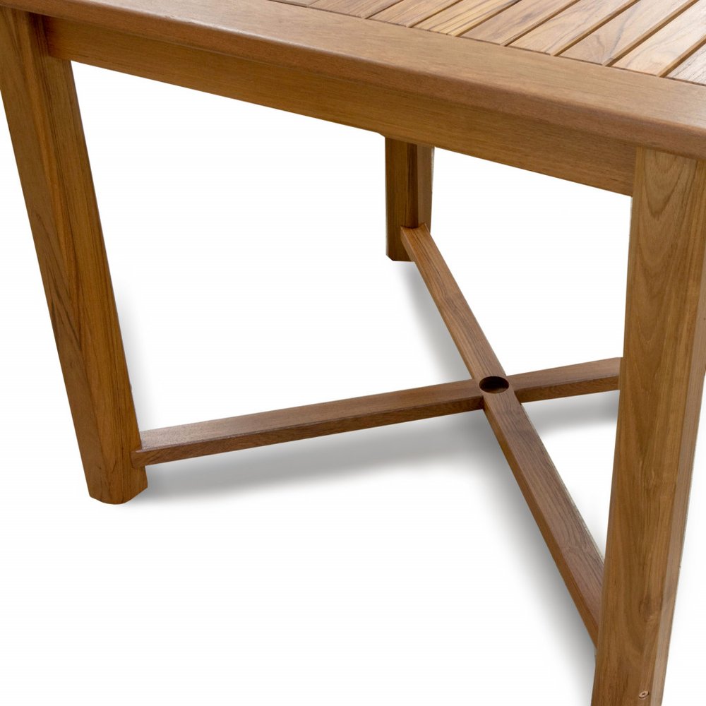Brown Square Solid Wood Trestle Base Dining Table - 36-inch