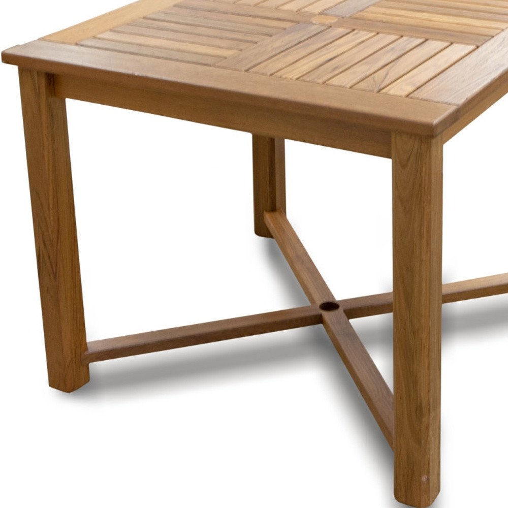 Brown Square Solid Wood Trestle Base Dining Table - 36-inch