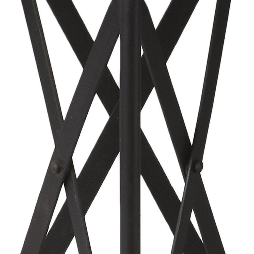 Black Industrial Rolling Round End Table - 23-inch