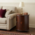Dark Brown Wood Round Drum End Table - 24-inch