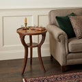 Brown and Olive Ash Manufactured Wood Round End Table with Shelf