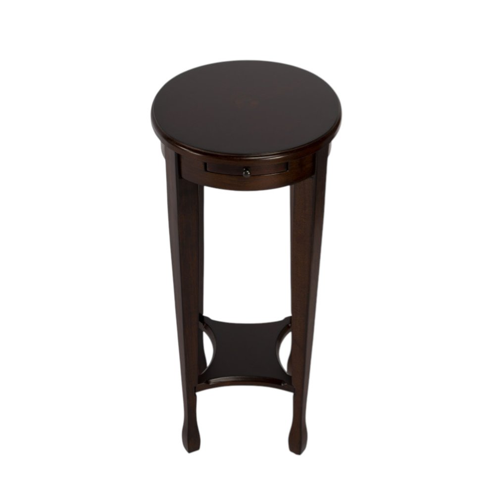 Chestnut Oval End Table with Shelf - 26-inch