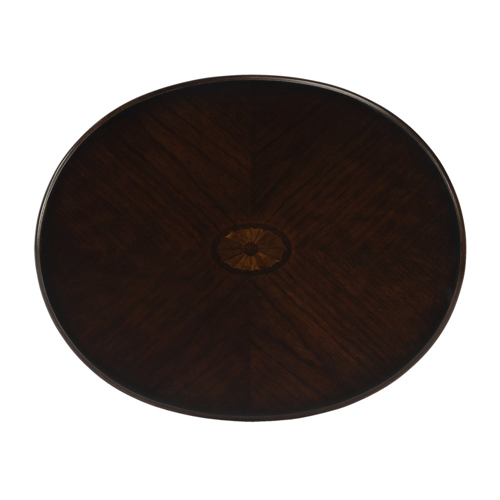 Chestnut Oval End Table with Shelf - 26-inch