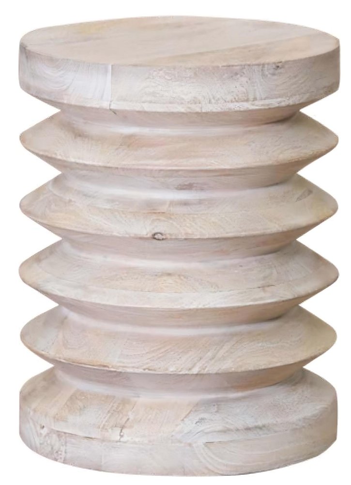 Brown Solid Wood Round End Table - 18-inch