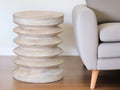 Brown Solid Wood Round End Table - 18-inch