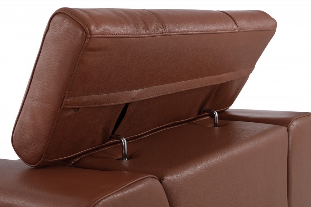 Black Italian Leather Sofa with Silver Legs - 89-inch