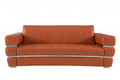 Camel Italian Leather Sofa with Silver Legs - 89-inch